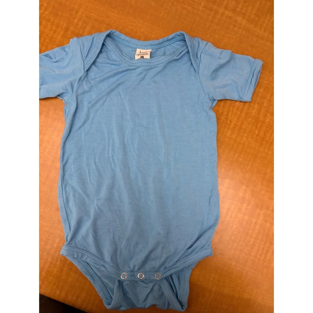 Kate Quinn Bamboo Collection Blue Short Sleeve Bodysuit 6-12M
